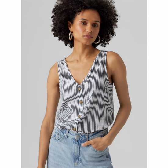 Vero Moda Vmbumpy Sleeveless Top Снежана Бяла Дамски ризи и тениски