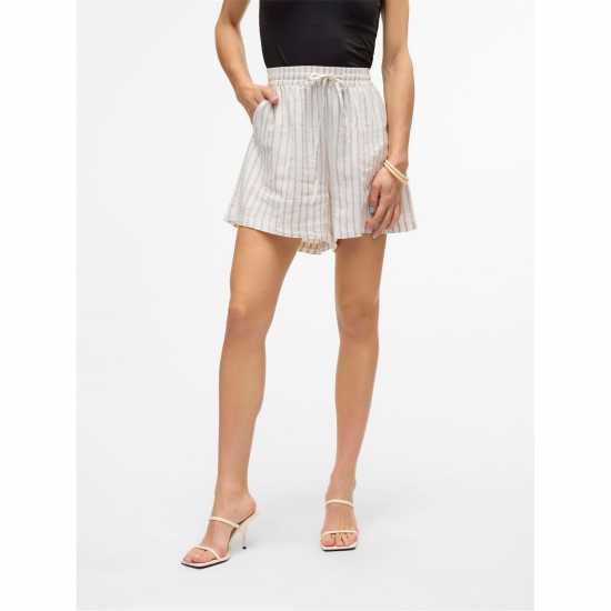 Vero Moda Linn Wvn Shorts Ld99 Снежно бяло/Райета 