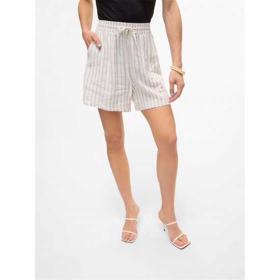Vero Moda Linn Wvn Shorts Ld99 Снежно бяло/Райета 