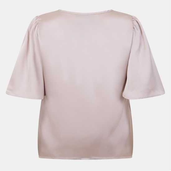 Vero Moda Vm Lovie V-Neck Short-Sleeve Blouse Пумица Камък 