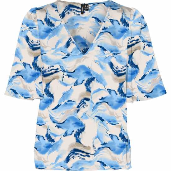 Vero Moda Lovie Vnck Top Ld99 Birch Дамски ризи и тениски