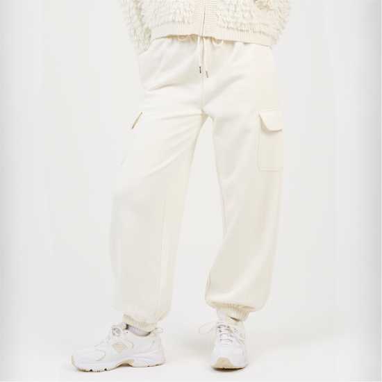 Brave Soul Bs Womens Cream Jersey Cargo Trousers  