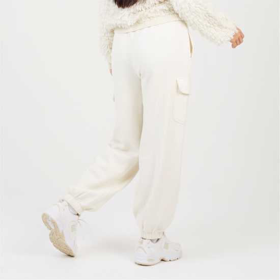 Brave Soul Bs Womens Cream Jersey Cargo Trousers  