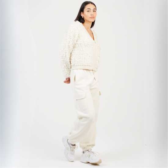 Brave Soul Bs Womens Cream Jersey Cargo Trousers  