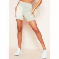 Missy Empire Sport Colour Block Gym Shorts Зелено Дамски къси панталони