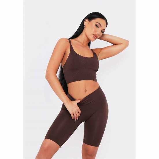 Дамски къси панталони Missy Empire Seamless Cycling Shorts Шоколад Missy Empire Seamless Cycling Shorts Шоколад Дамски къси панталони