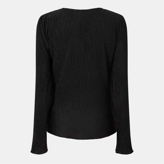 Pieces Short-Sleeve Blouse Черно 