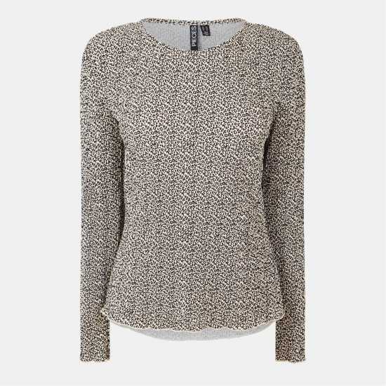 Pieces Short-Sleeve Blouse Естествено Pieces Short-Sleeve Blouse Естествено