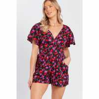Influence Floral Wrap Playsuit Influence Floral Wrap Playsuit