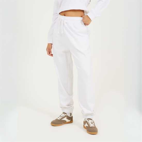 Brave Soul White Wide Leg Jogging Bottom Brave Soul White Wide Leg Jogging Bottom