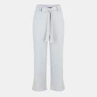 Brave Soul Trousers With Tie Belt Grey Marl 