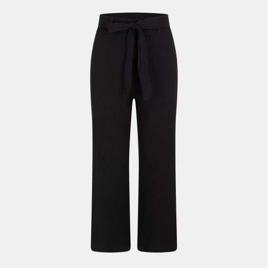 Brave Soul Trousers With Tie Belt Black 