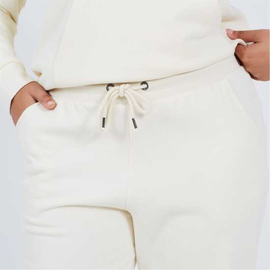 Brave Soul Womens Plus Size Solid Colour Jogging Bottoms Cream 