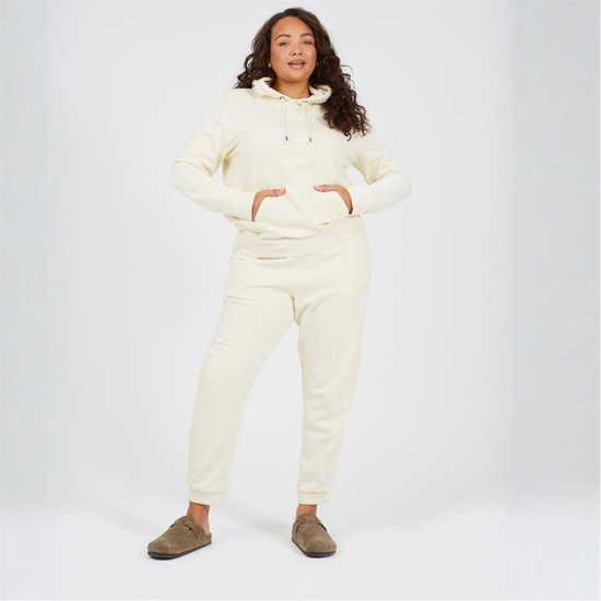 Brave Soul Womens Plus Size Solid Colour Jogging Bottoms Cream 