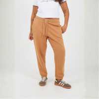 Brave Soul Womens Plus Size Solid Colour Jogging Bottoms Camel 