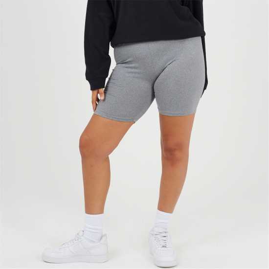 Brave Soul Womens Plus Size Grey Marl Cycling Shorts Brave Soul Womens Plus Size Grey Marl Cycling Shorts