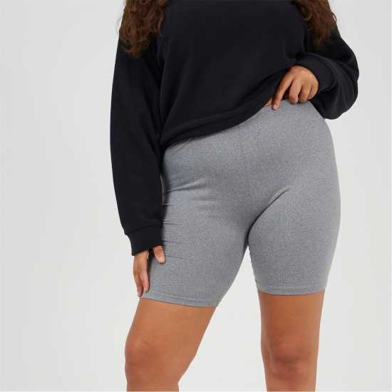 Brave Soul Womens Plus Size Grey Marl Cycling Shorts Brave Soul Womens Plus Size Grey Marl Cycling Shorts