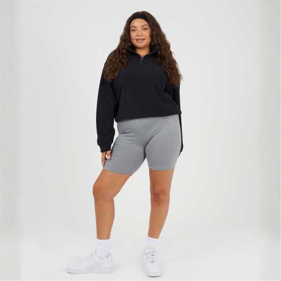 Brave Soul Womens Plus Size Grey Marl Cycling Shorts Brave Soul Womens Plus Size Grey Marl Cycling Shorts