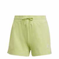 Adidas Essential 3 Stripe Shorts Lime Дамски къси панталони