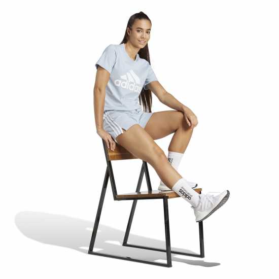 Дамски къси панталони Adidas Дамски Шорти Essentials 3 Stripe Shorts Womens Хало Синьо Adidas Дамски Шорти Essentials 3 Stripe Shorts Womens Хало Синьо Дамски къси панталони