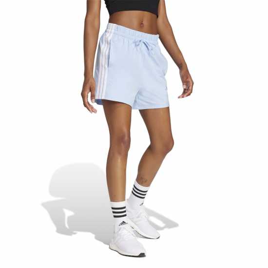 Adidas Дамски Шорти Essentials 3 Stripe Shorts Womens Свети синьо Дамски къси панталони