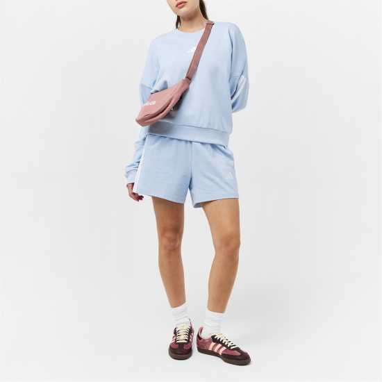 Adidas Дамски Шорти Essentials 3 Stripe Shorts Womens Свети синьо Дамски къси панталони