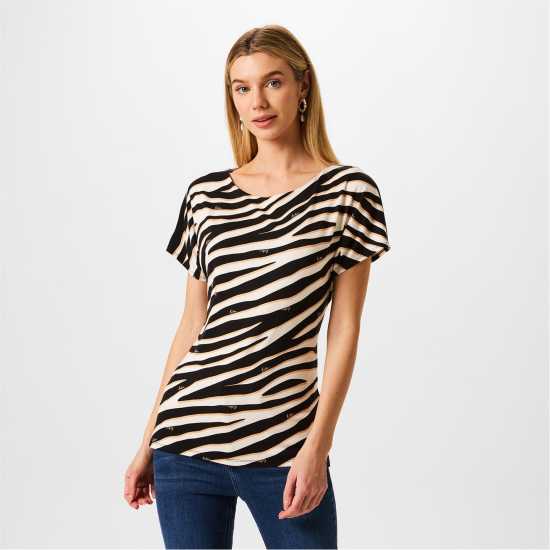 Дамски ризи и тениски Biba Tie Front Top Зебра Печат Biba Tie Front Top Зебра Печат Дамски ризи и тениски