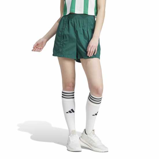 Adidas Дамски Шорти Tiro Snap Button Shorts Womens Green/White Дамски къси панталони