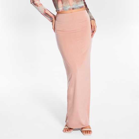 Co Ord Double Layered Slinky Maxi Skirt  Дамско облекло плюс размер