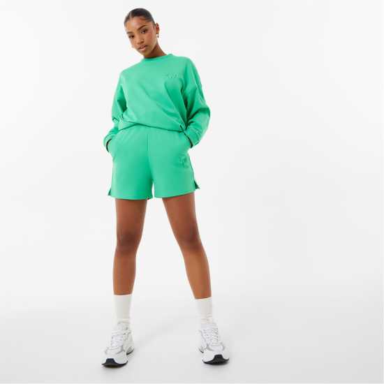 Jack Wills Embossed Logo Shorts Green Дамски къси панталони