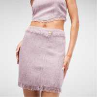 Petite Co Ord Boucle Frayed Hem Mini Skirt  Дамско облекло плюс размер