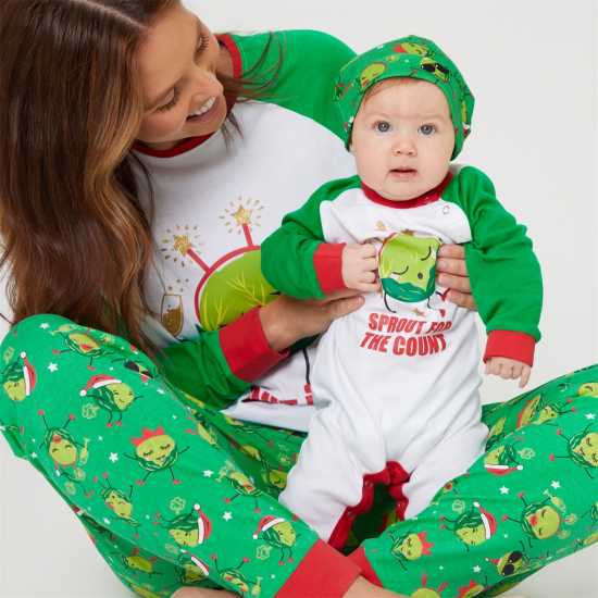 Linea Unisex Baby Family Christmas Sprout Sleepsuit  