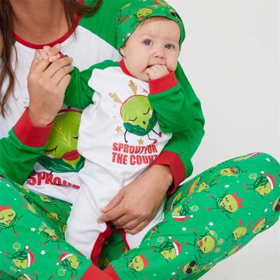 Linea Unisex Baby Family Christmas Sprout Sleepsuit  