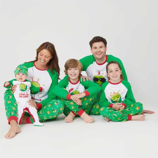 Linea Unisex Baby Family Christmas Sprout Sleepsuit  