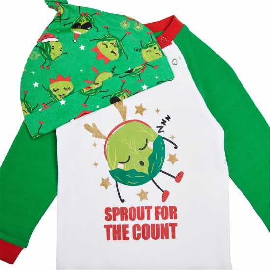 Linea Unisex Baby Family Christmas Sprout Sleepsuit  