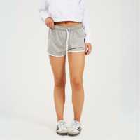 Brave Soul Shorts With Contrast Binding Grey Marl/White 
