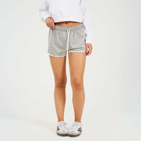 Brave Soul Shorts With Contrast Binding Grey Marl/White 