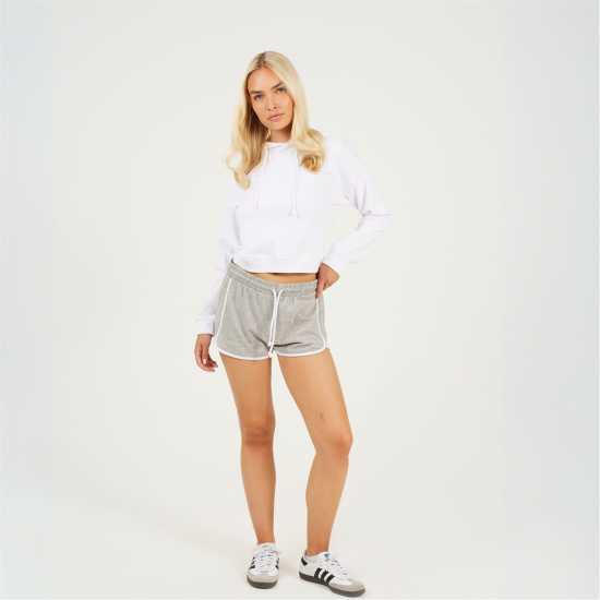 Brave Soul Shorts With Contrast Binding Grey Marl/White 