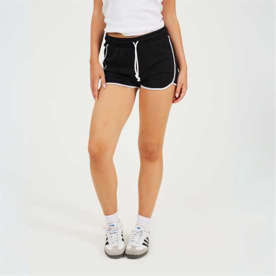 Brave Soul Shorts With Contrast Binding Black/ White 
