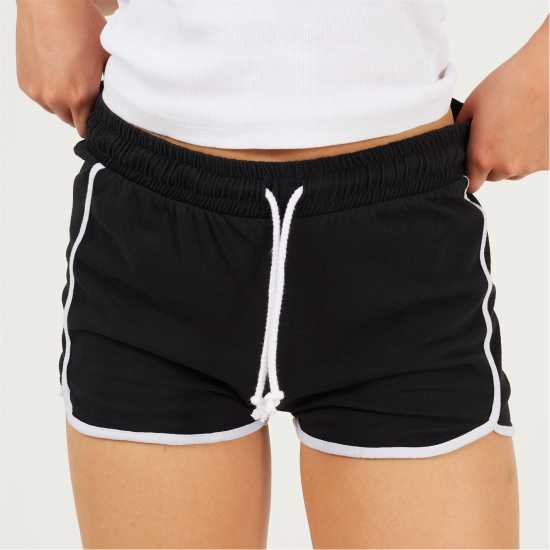 Brave Soul Shorts With Contrast Binding Black/ White 