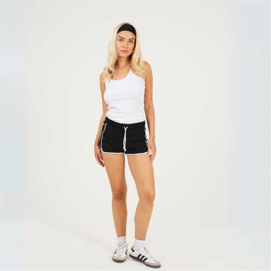 Brave Soul Shorts With Contrast Binding Black/ White 