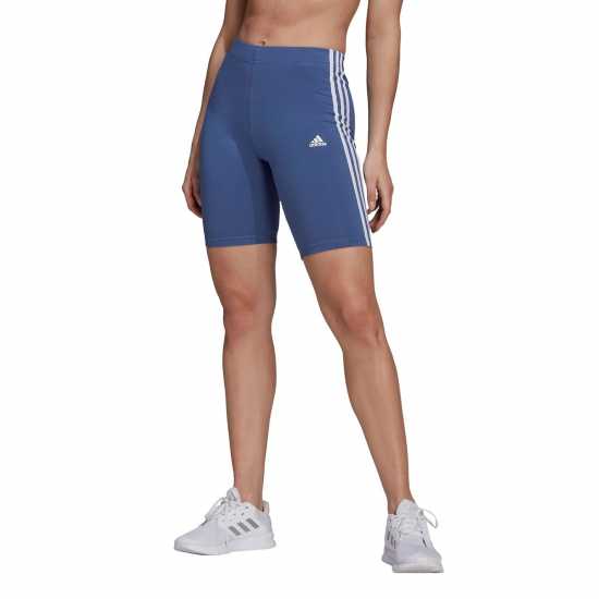 Adidas Дамски Шорти Essential 3 Stripe Shorts Womens Crew Blue Дамски къси панталони