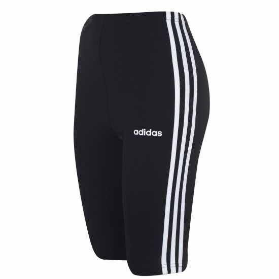 Adidas Дамски Шорти Essentials 3 Stripe Biker Shorts Womens Черно/Бяло Дамски къси панталони