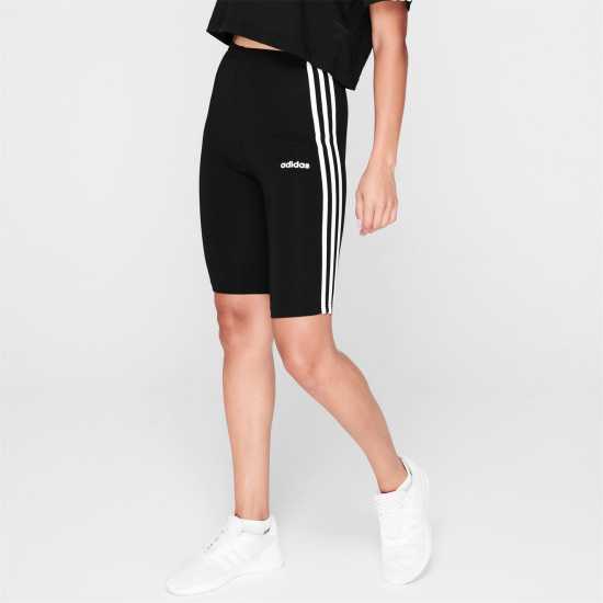 Adidas Дамски Шорти Essentials 3 Stripe Biker Shorts Womens Черно/Бяло Дамски къси панталони