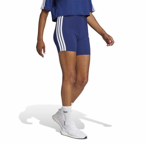 Adidas Дамски Шорти Essentials 3 Stripe Biker Shorts Womens Морска синьо Дамски къси панталони
