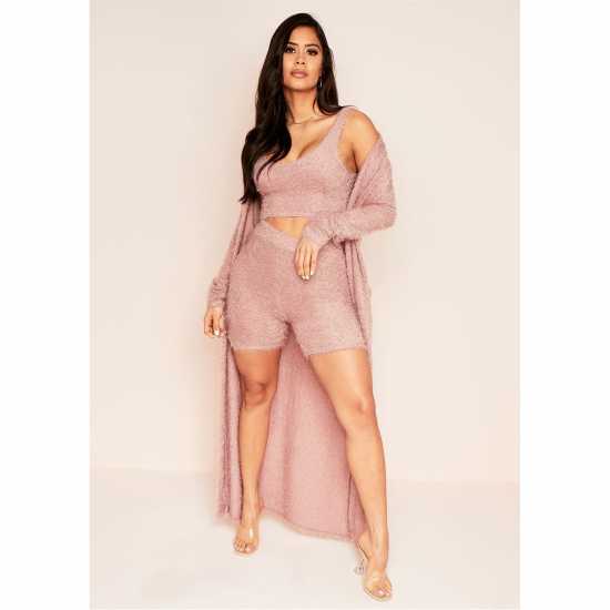 Missy Empire Knit High Waist Shorts Роза Дамски къси панталони