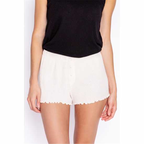 Salvage Ribbed Short Beige Дамски къси панталони