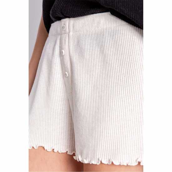 Salvage Ribbed Short Beige Дамски къси панталони