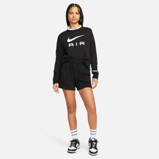 Nike Air Women's Mid-Rise Fleece Shorts Black Дамски къси панталони