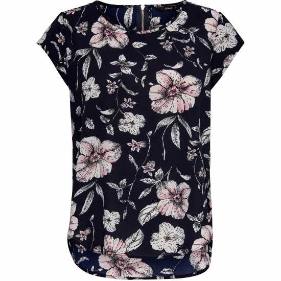 Десенирани Шорти Only Vic All Over Print Short-Sleeve Blouse Нощно небе 